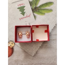 Labubu heart-shaped stud earrings with a smiling, kissing design