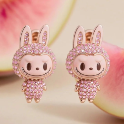 Smiling Labubu stud earrings