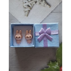 Smiling Labubu stud earrings