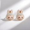 Smiling and kissing Labubu stud earrings
