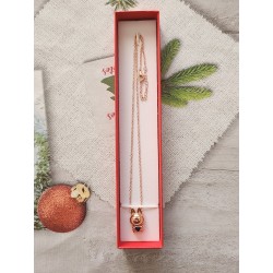 Smiling Labubu heart-shaped necklace