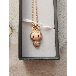 Grinning Labubu Coffee Pendant Necklace
