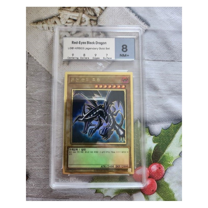 Dragon Noir aux Yeux Rouges LGB1-KRS03 Premium Or Rare MTG 8
