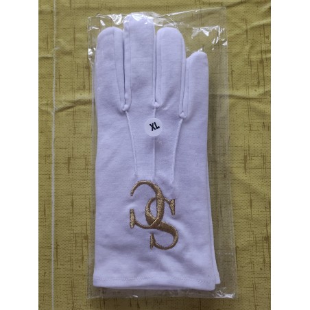Simple glove with embroidered gold logo SC 1