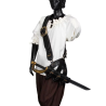 Pirate shoulder bag in black leather