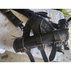 Pirate shoulder bag in black leather