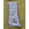 White leather glove with gold embroidered SC 2 logo