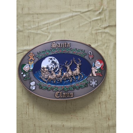 Antique Gold Santa Claus Belt Buckle