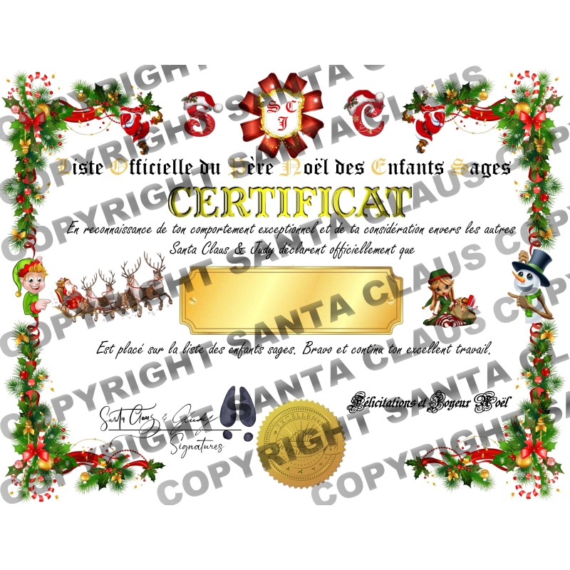 Official Certificate from Santa Claus for Nice child