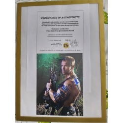 Arnold Schwarzenegger Predator Autographed Book of Authenticity (COA)