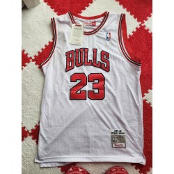 Framed 23 Michael Jordan White Mitchell & Ness Jersey