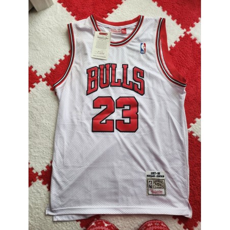 Framed 23 Michael Jordan White Mitchell & Ness Jersey