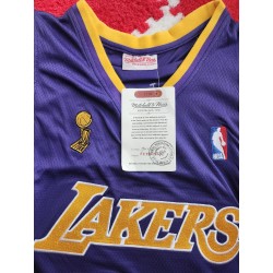 Framed Lakers 24 Mitchell & Ness Blue Yellow NBA Jersey, Size XL, 2008-09, Kobe Bryant