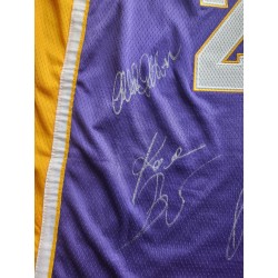 Framed Lakers 24 Mitchell & Ness Blue Yellow NBA Jersey, Size XL, 2008-09, Kobe Bryant