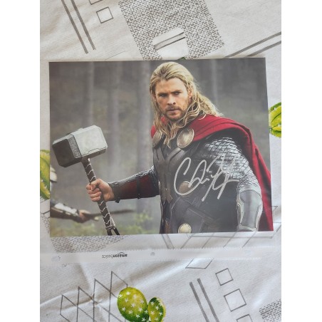 Autographed Tom Chris Hemsworth Thor with Certificate of Authenticity