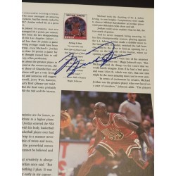 Rare article de magazine original autographié par Michael Jordan, page 1993 NBA