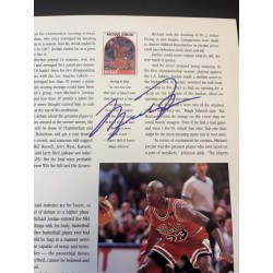 Rare article de magazine original autographié par Michael Jordan, page 1993 NBA
